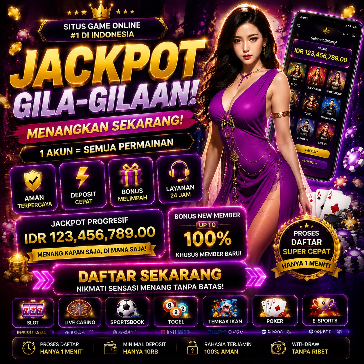 Tampilan antarmuka asoka189 APK v4.7.5 saat pengujian performa dan keamanan di perangkat Android
